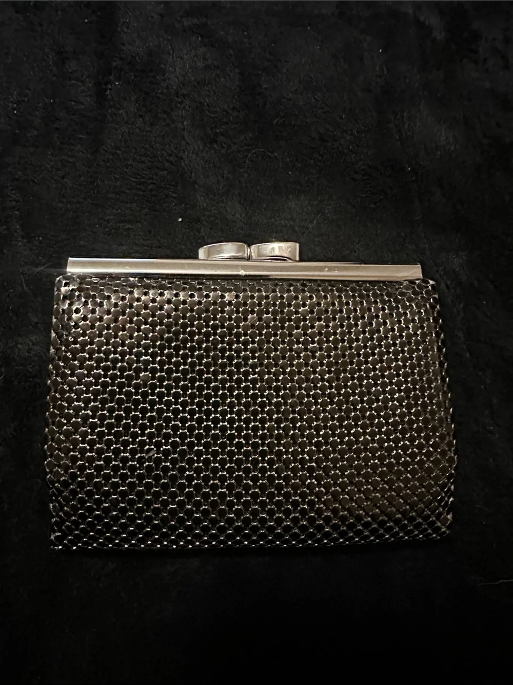 Whiting & Davis Metallic Gun Metal Envelope Wallet Collectable Piece